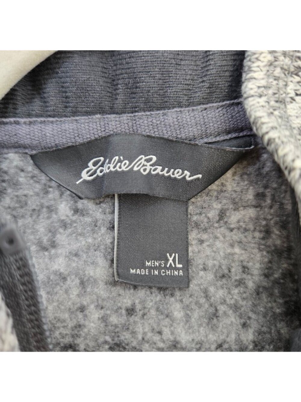 Eddie Bauer Gray Heathered Half Zip Fleece Pullover Sweatshirt Size XL - Picture 3 of 5